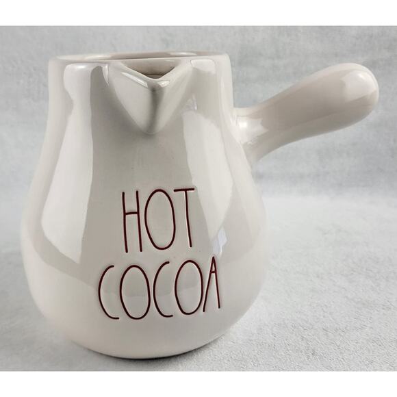 Rae Dunn By Magenta Hot Cocoa Ceramic Hot Chocolate Pouring Pot Red Lettering - Picture 1 of 9